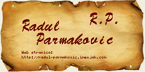 Radul Parmaković vizit kartica